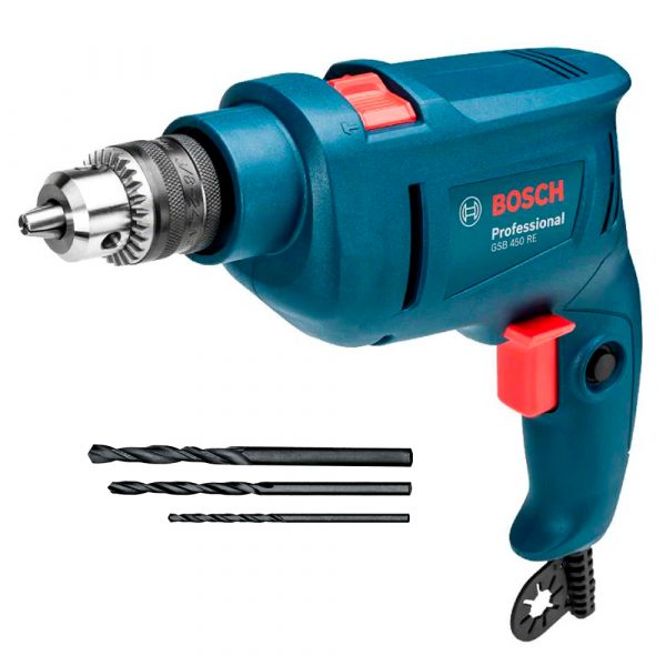 Taladro Percutor Bosch GSB 450 RE 450w + Brocas