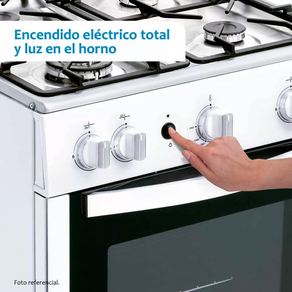 Cocina a Gas Coldex FP107K14SC Blanco 4 Quemadores - Imagen 3
