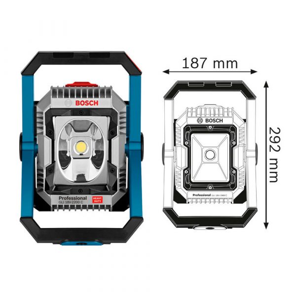 Linterna Inalámbrica Bosch GLI 18V-2200 C Baretool - Imagen 3