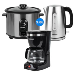 Daewoo Olla Arrocera 2.8L + Hervidor 1.7L + Cafetera 1.25L