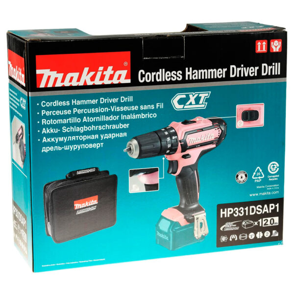 Taladro Percutor Rosa Makita 12V Edicion Limitada HP333DSAP1 - Imagen 6