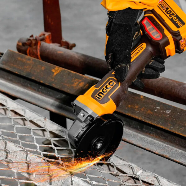 Amoladora Brushless Ingco 20V + 2 Baterías 4.0AH + Discos - Imagen 8