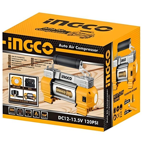 Compresor de Aire Automatico 12V 18A 120PSI INGCO AAC2508 - Imagen 3